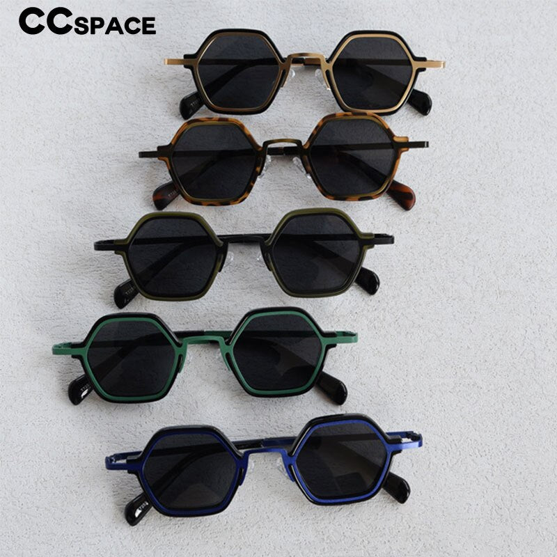 CCSpace Unisex Full Rim Polygonal Tr 90 Titanium Polarized Sunglasses 55689 Sunglasses CCspace Sunglasses   