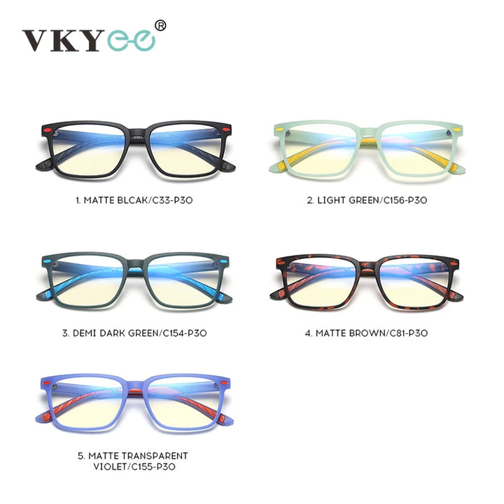 Vicky Youth Unisex Full Rim Square Tr 90 Titanium Eyeglasses 5101 Full Rim Vicky   