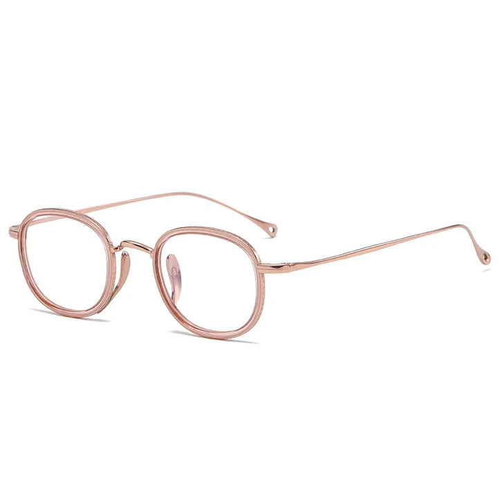 Aimee Unisex Full Rim Square Oval Titanium Acetate Eyeglasses 1173 Full Rim Aimee Pink  