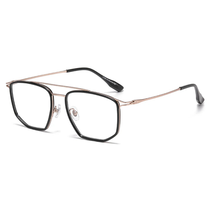 Momoja Unisex Full Rim Square Double Bridge Tr 90 Alloy Eyeglasses 41039