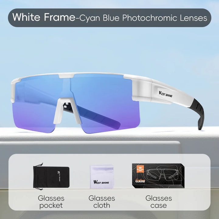 West Biking Unisex Semi Rim Square Over Frame Polycarbonate Sunglasses 770703