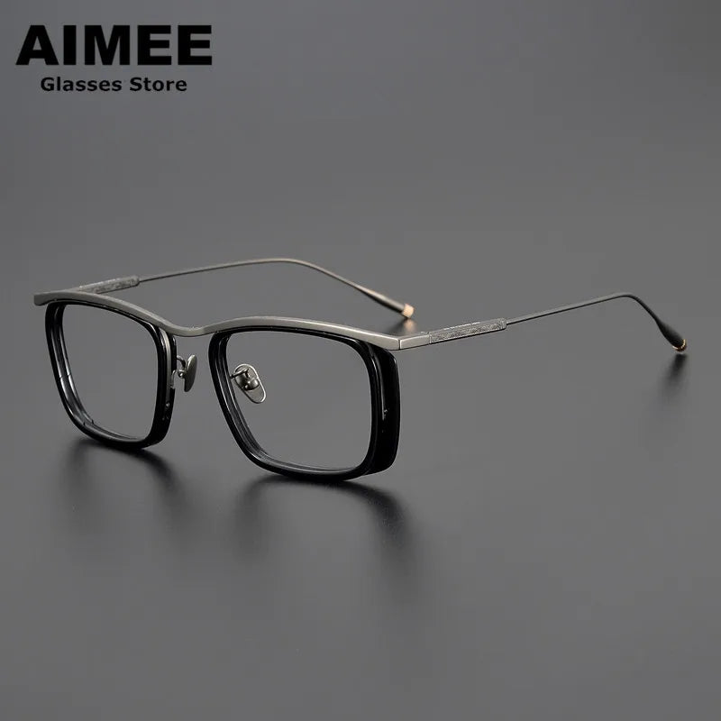 Aimee Unisex Full Rim Square Brow Line Titanium Acetate Eyeglasses 2018 Full Rim Aimee   