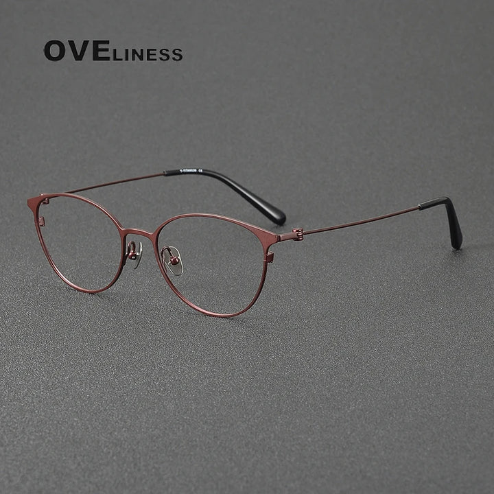 Oveliness Women's Full Rim Oval Square Titanium Eyeglasses 22004