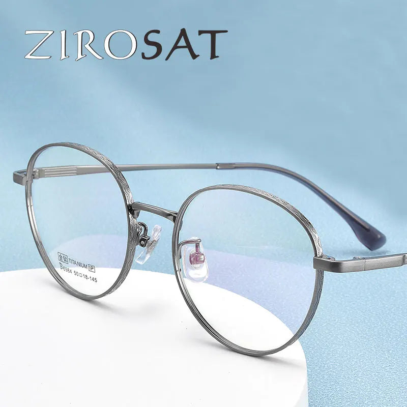 Zirosat Unisex Full Rim Oval Round Titanium Eyeglasses 6984 Full Rim Zirosat   