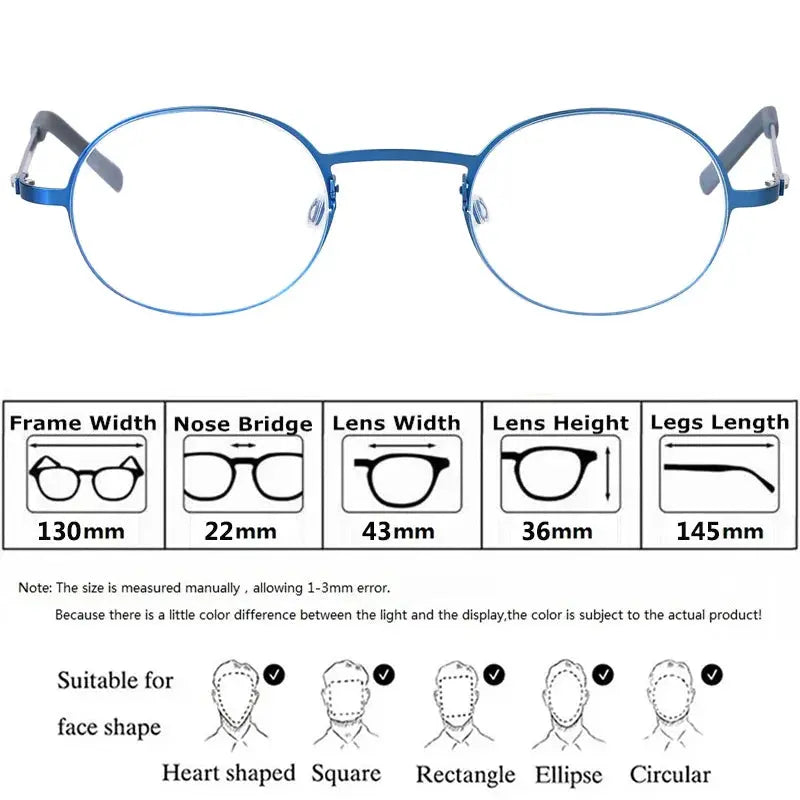 Bobbie 880600 Womens 130mm Titanium Full Rim Round  Frames — view 2 | Bobbie at FuzWeb