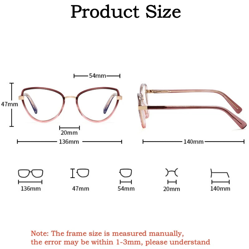 Yimaruili Women's Full Rim Cat Eye Tr 90 Alloy Eyeglasses 397740