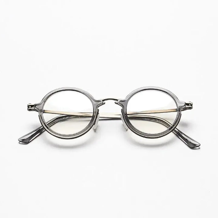 Bobbie 589900 Unisex 142mm Full Rim Round Acetate Titanium Frames — view 1 | Bobbie at FuzWeb