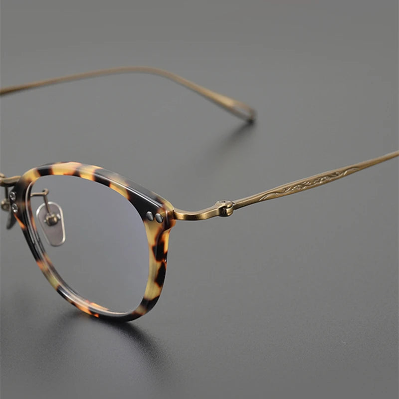 Black Mask Unisex Full Rim Square Titanium Acetate Eyeglasses 5955 Full Rim Black Mask   