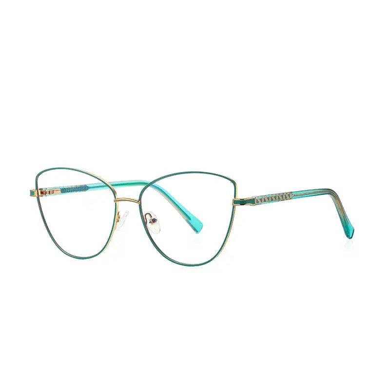 Vicky Women's Full Rim Cat Eye Alloy Reading Glasses 3067 — view 2 | Vicky at FuzWeb