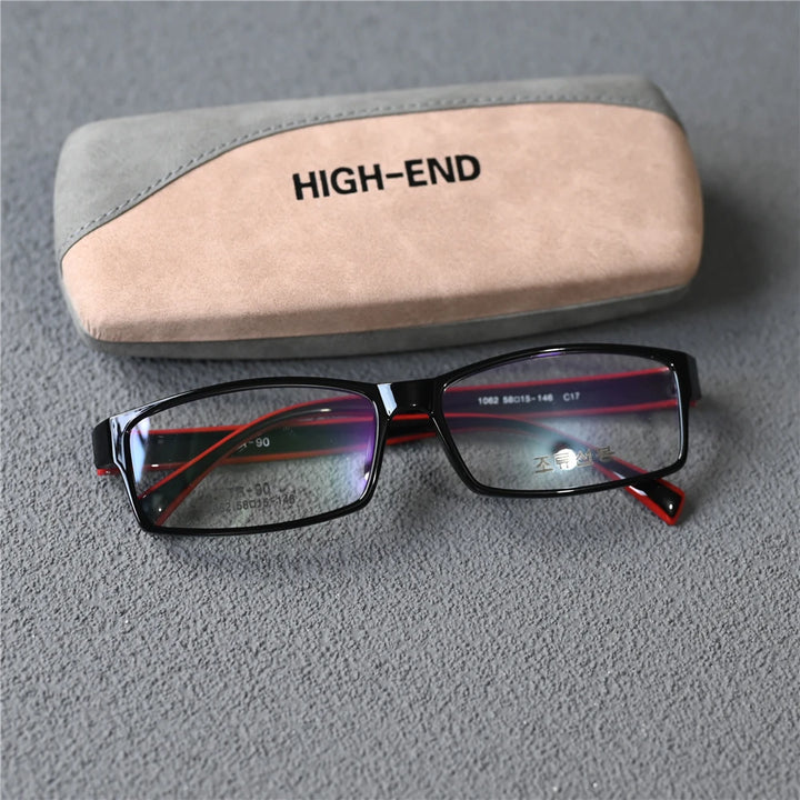 Cubojue Unisex Full Rim Square Tr 90 Titanium Reading Glasses 14518 Reading Glasses Cubojue +175 black red