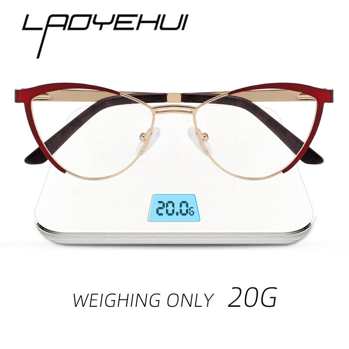 Laoyehui Women's Full Rim Cat Eye Alloy Myopic Reading Glasses Glm8069 Reading Glasses Laoyehui   