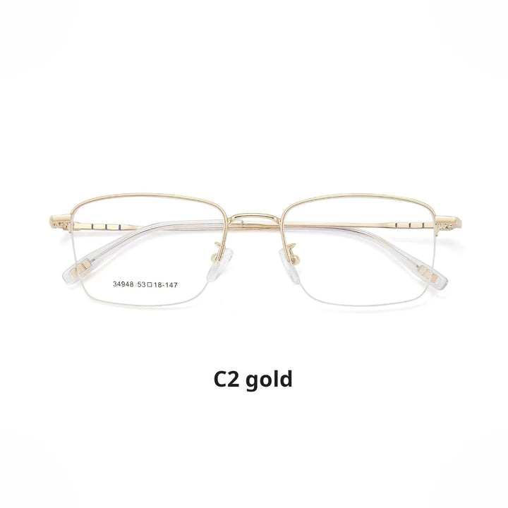 Xbora Unisex Semi Rim Polygon Square Alloy Eyeglasses 534948