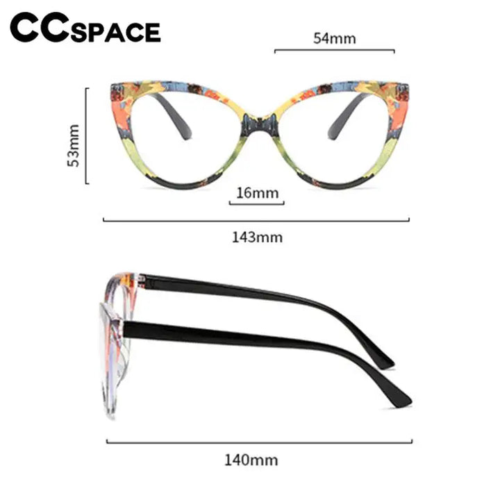 CCspace Women's Full Rim Cat Eye Tr 90 Titanium Reading Glasses R57566 Reading Glasses CCSpace   