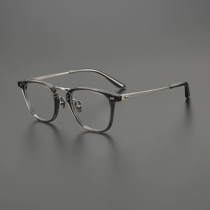 Gatenac Unisex Full Rim Square Acetate Titanium Eyeglasses G9072