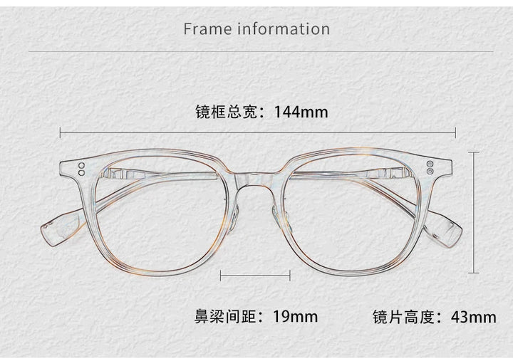 Black Mask Unisex Full Rim Square Titanium Acetate Eyeglasses 368150