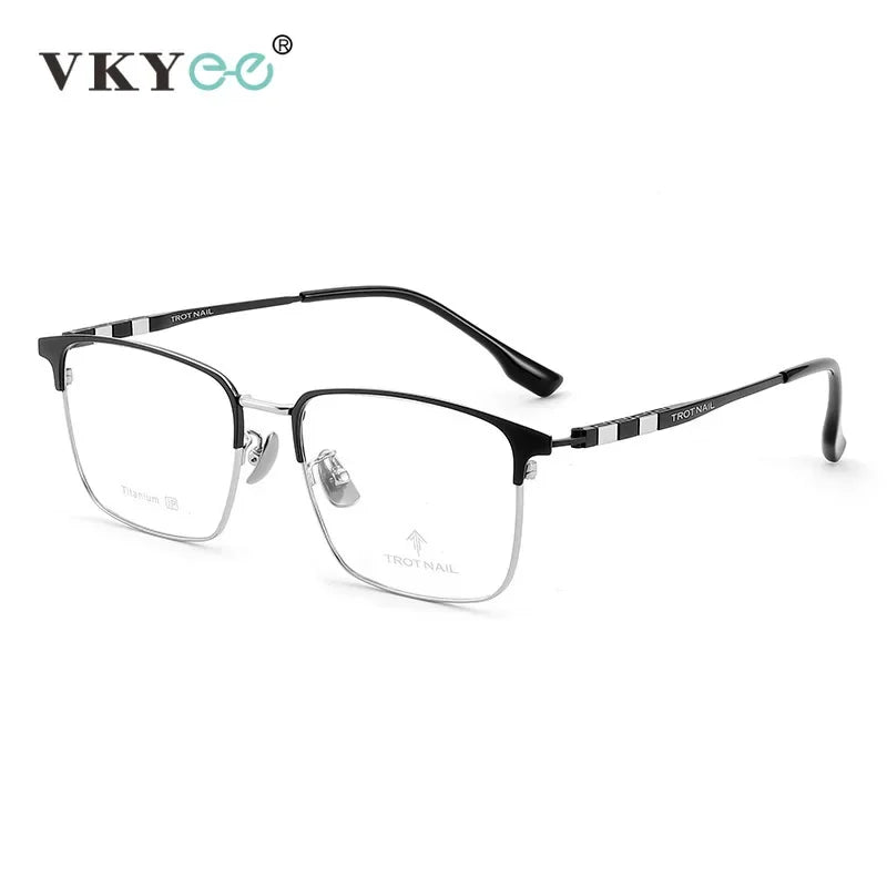 Vicky Men's Semi Rim Square Titanium Reading Glasses 18090 Reading Glasses Vicky   