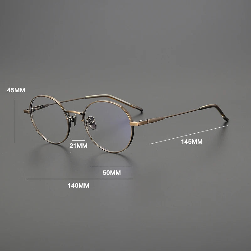 Gatenac Unisex Full Rim Oval Round Titanium Eyeglasses Gxyj1558 Full Rim Gatenac