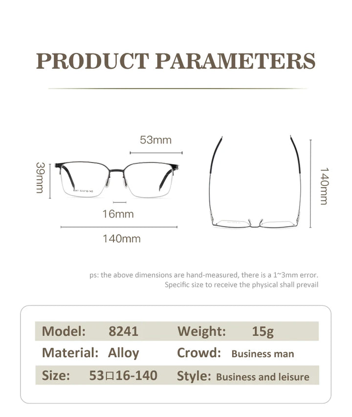 Vicky Unisex Semi Rim Square Alloy Silicone Reading Glasses 84214