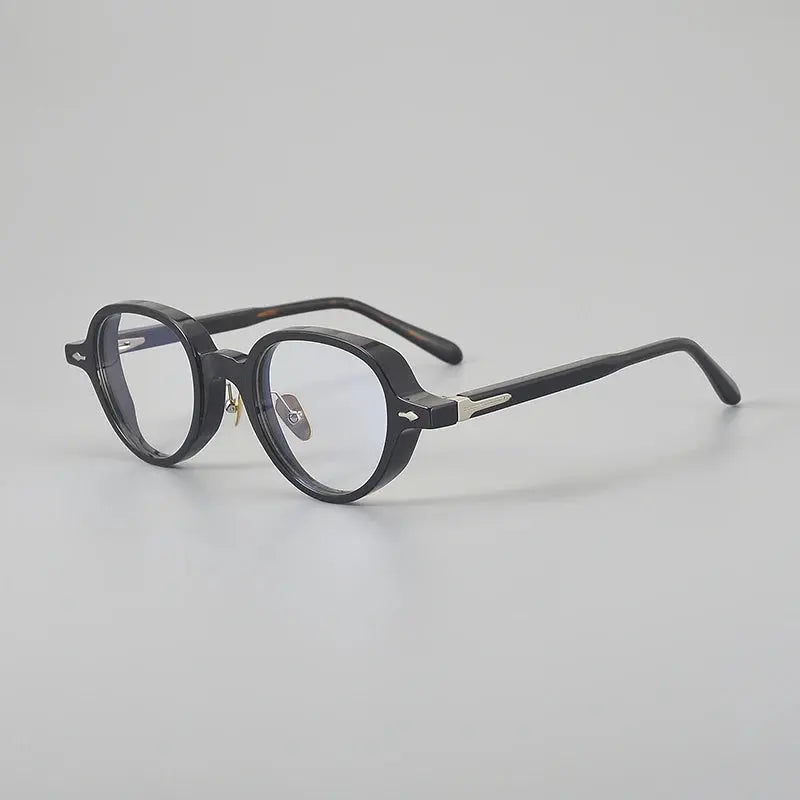 Aror Men's Full Rim Oval Round Acetate Titanium Eyeglasses 396158.