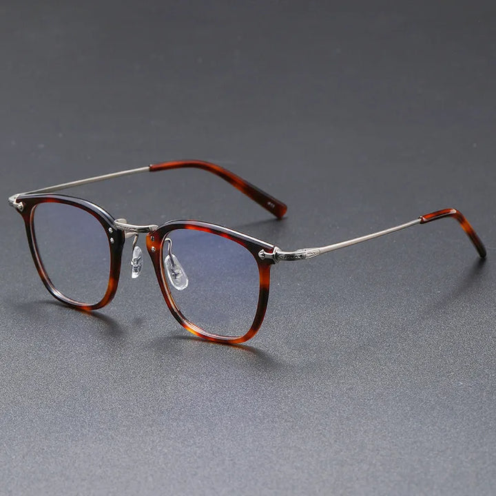 Black Mask Unisex Full Rim Square Titanium Acetate Eyeglasses G806 Full Rim Black Mask Tortoise  