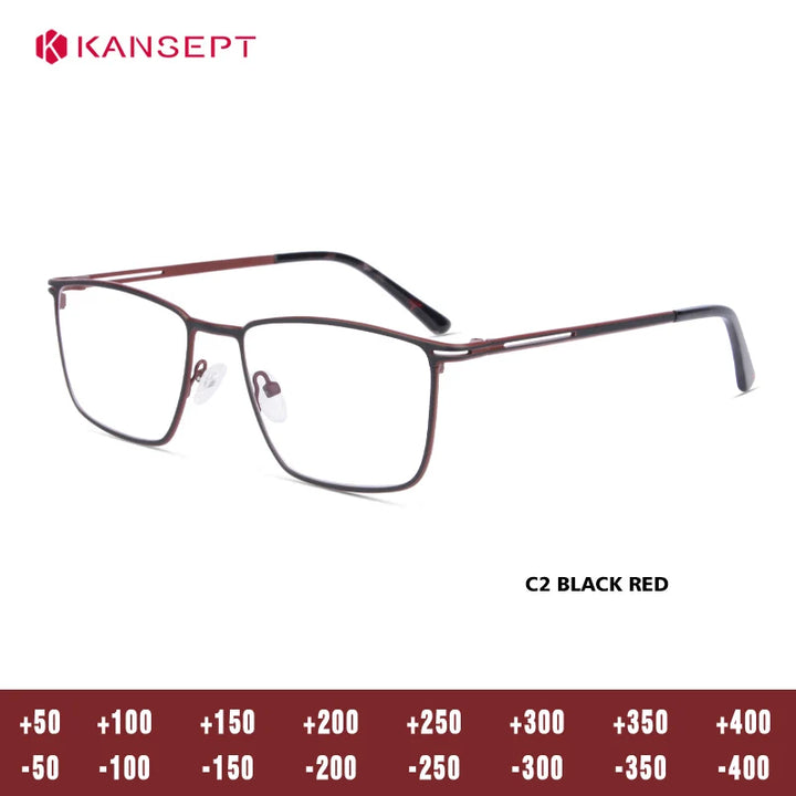 Kansept Unisex Full Rim Square Alloy Tr 90 Reading Glasses 74633