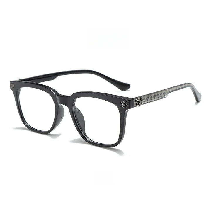 Yimaruili Unisex Full Rim Square Tr 90 Eyeglasses Y72318 Full Rim Yimaruili Eyeglasses Brihgt Black  