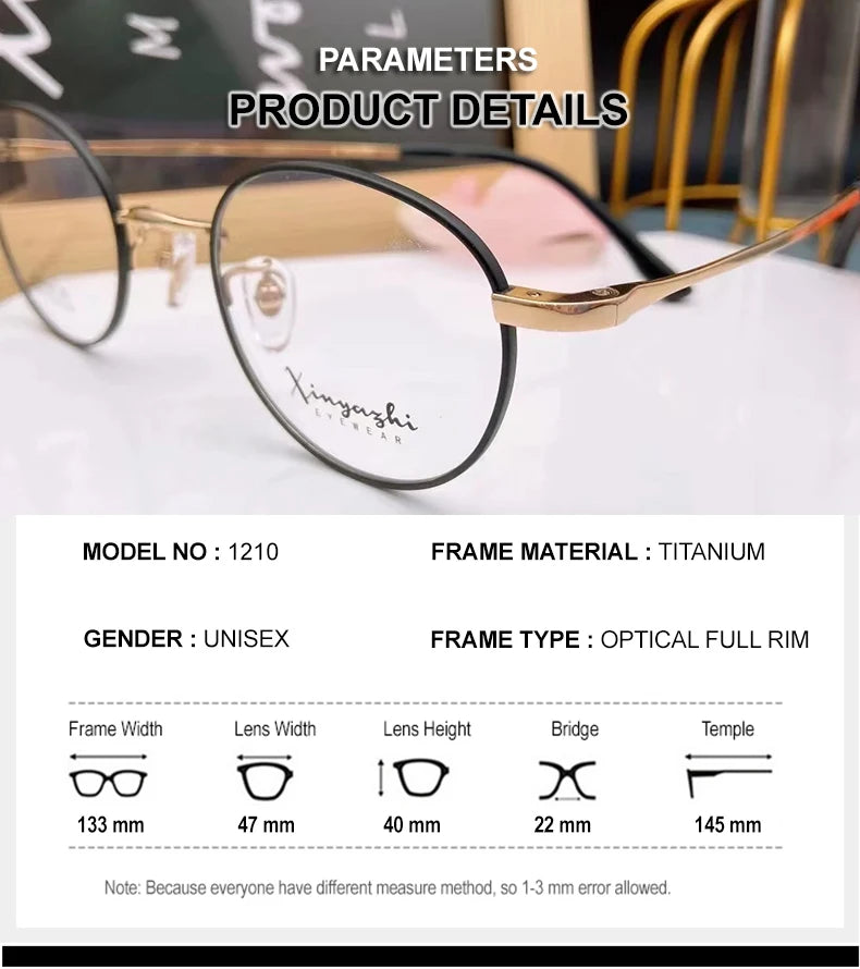 Chashma Unisex Youth's Full Rim Oval Round Titanium Eyeglasses 881210