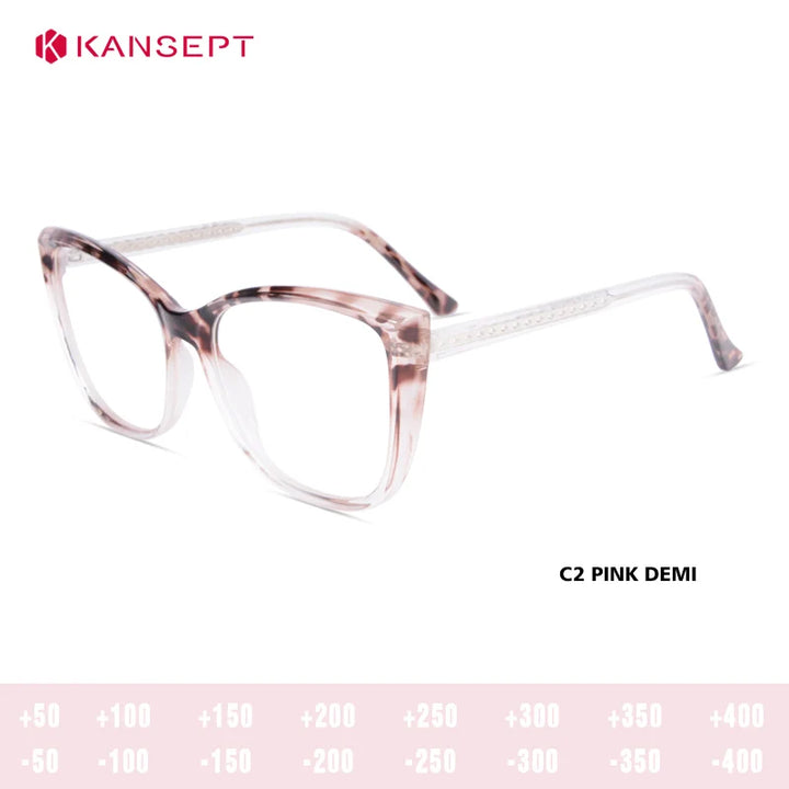 Kansept Women's Full Rim Cat Eye Tr 90 Alloy Reading Glasses 712137