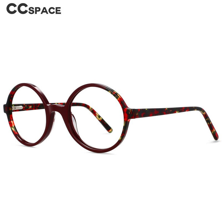 CCSpace Unisex Full Rim Large Round Acetate Eyeglasses 55910 Full Rim CCspace   