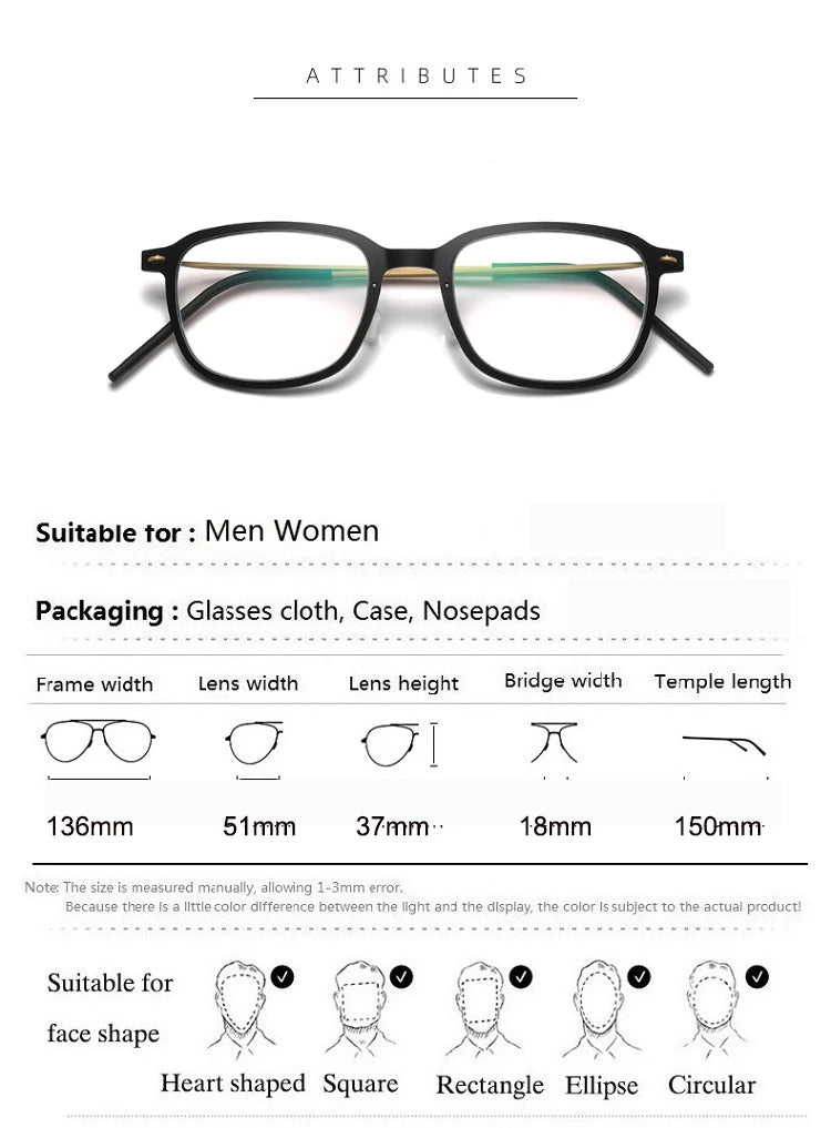 Aimee Women's Full Rim Square Titanium Acetate Eyeglasses 26510