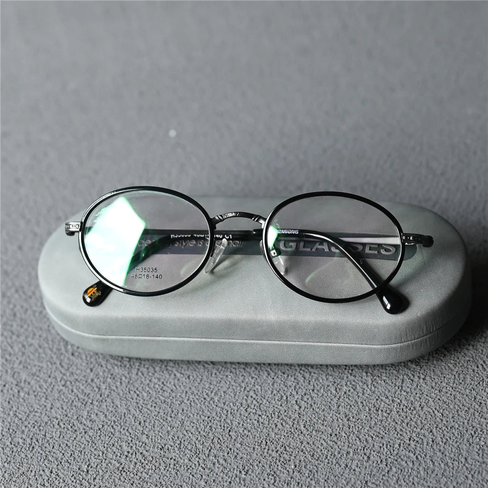 Cubojue Unisex Full Rim Oval Alloy Reading Glasses 35035 Reading Glasses Cubojue   