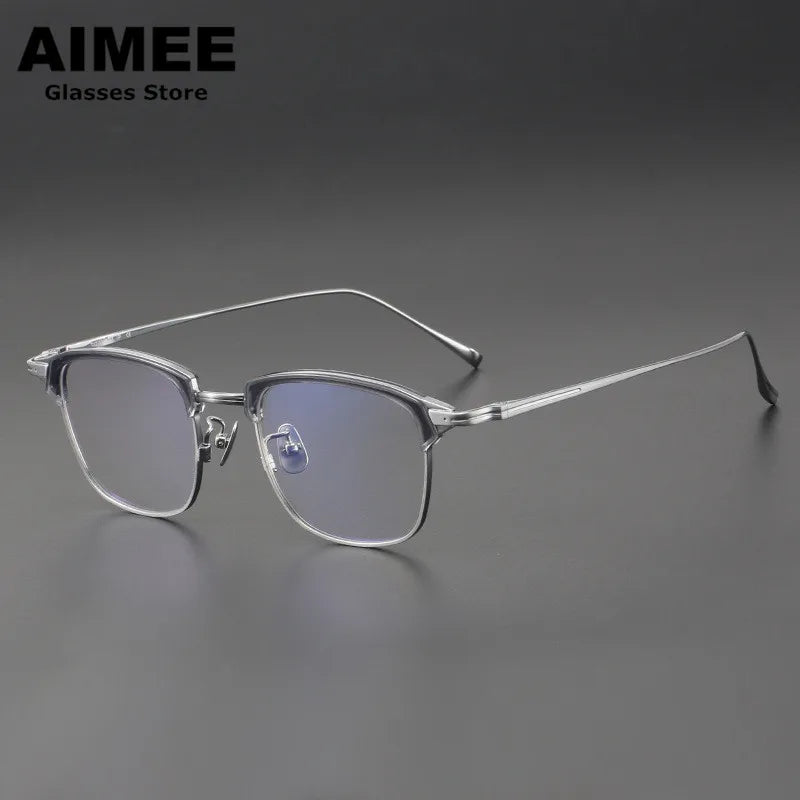 Aimee Unisex Full Rim Big Square Titanium Acetate Eyeglasses 111026 Full Rim Aimee   