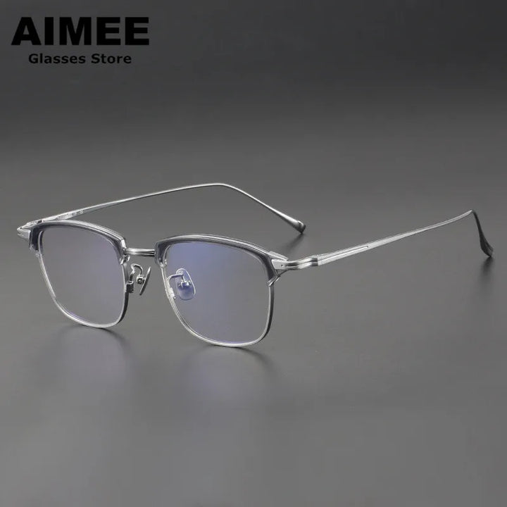 Aimee Unisex Full Rim Big Square Titanium Acetate Eyeglasses 111026 Full Rim Aimee   