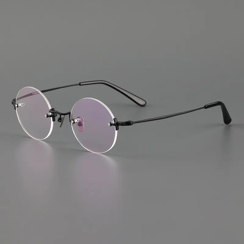 Blackmask Unisex Rimless Round Titanium Eyeglasses BM-KM272