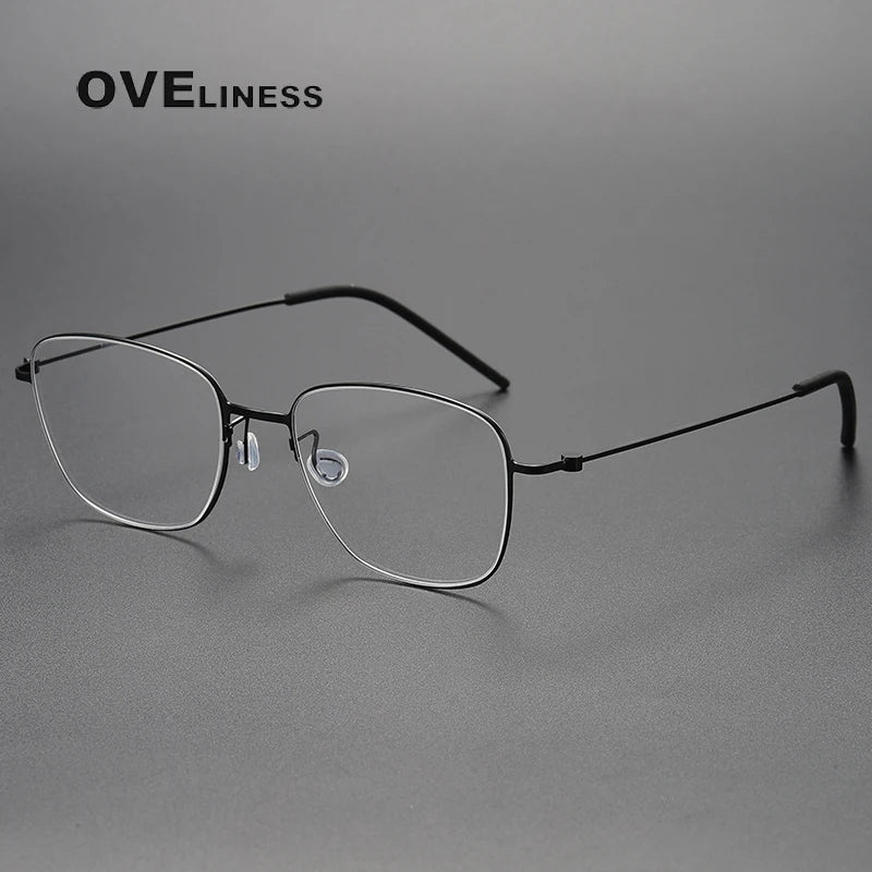 Oveliness Women's Full Rim Square Titanium Eyeglasses 5530 Full Rim Oveliness black  