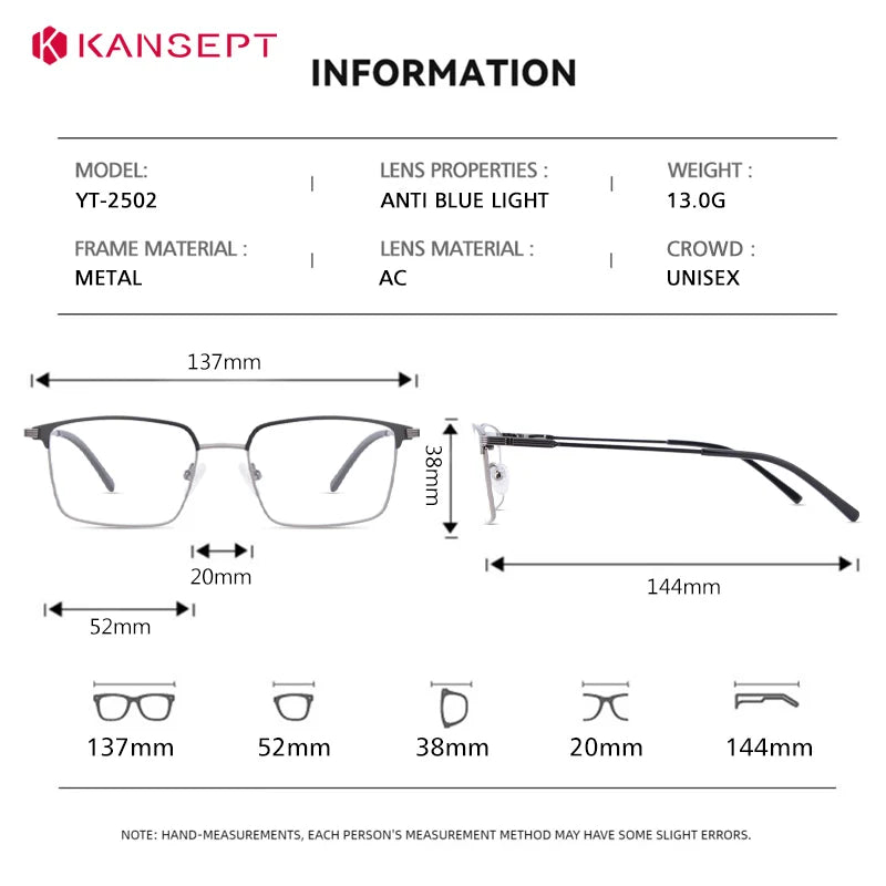 Kansept Women's Full Rim Square Alloy Reading Glasses 72502