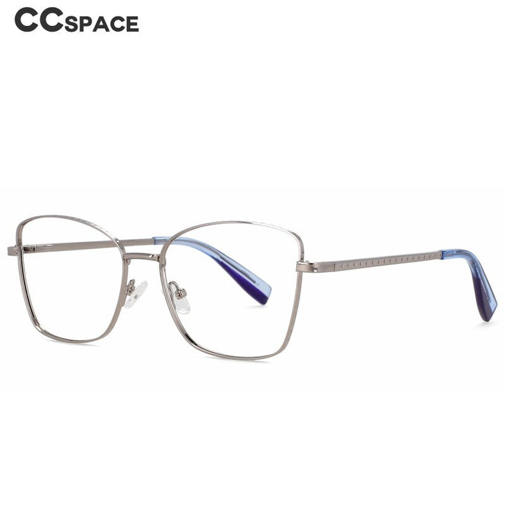 CCspace Women's Full Rim Big Square Cat Eye Alloy Eyeglasses 55999 Full Rim CCspace   