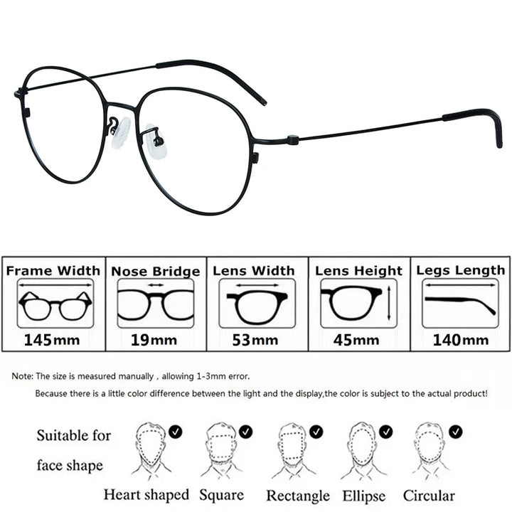 Bobbie Unisex Full Rim Oval Titanium Eyeglasses KMN512