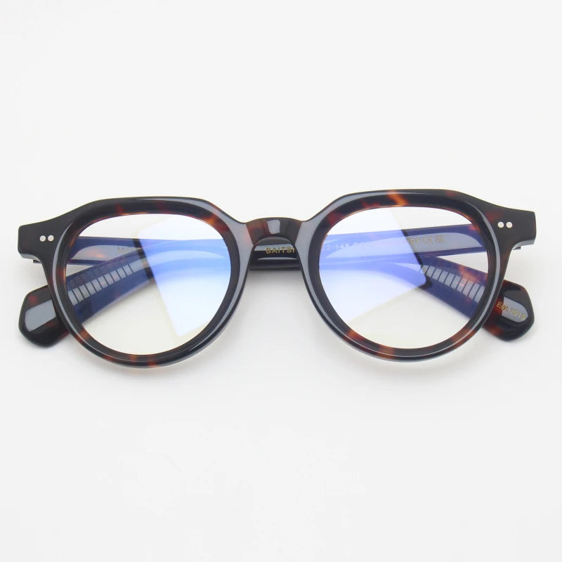 Black Mask Unisex Full Rim Round Acetate Eyeglasses Fuz 4