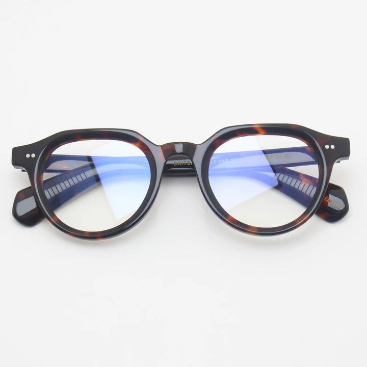 Black Mask Unisex Full Rim Round Acetate Eyeglasses Fuz 4