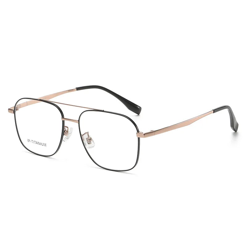 Yimaruili Unisex Full Rim Square Double Bridge Titanium Eyeglasses 985142