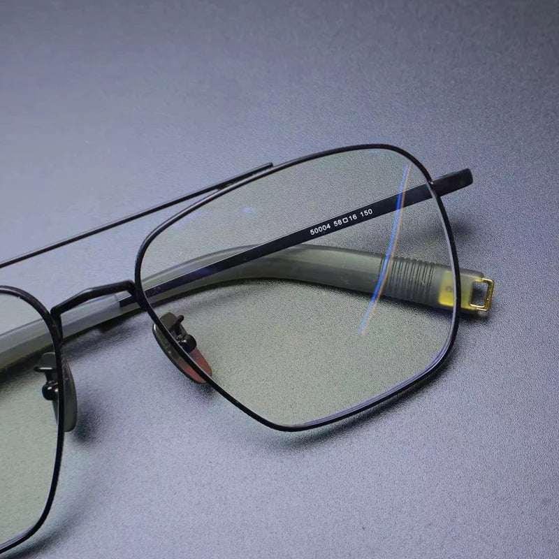 Gatenac Mens Full Rim Double Bridge Square Titanium Eyeglasses t2 Full Rim Gatenac   