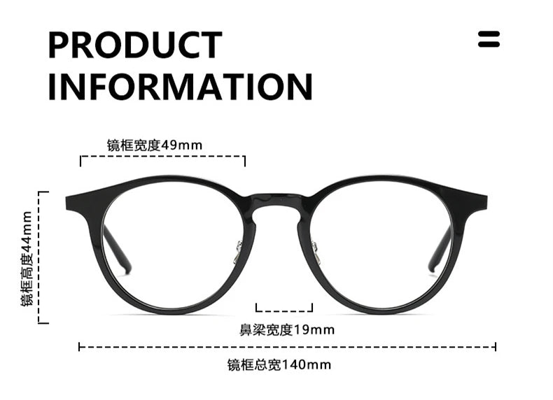 Black Mask Unisex Full Rim Round Titanium Acetate Eyeglasses 368111