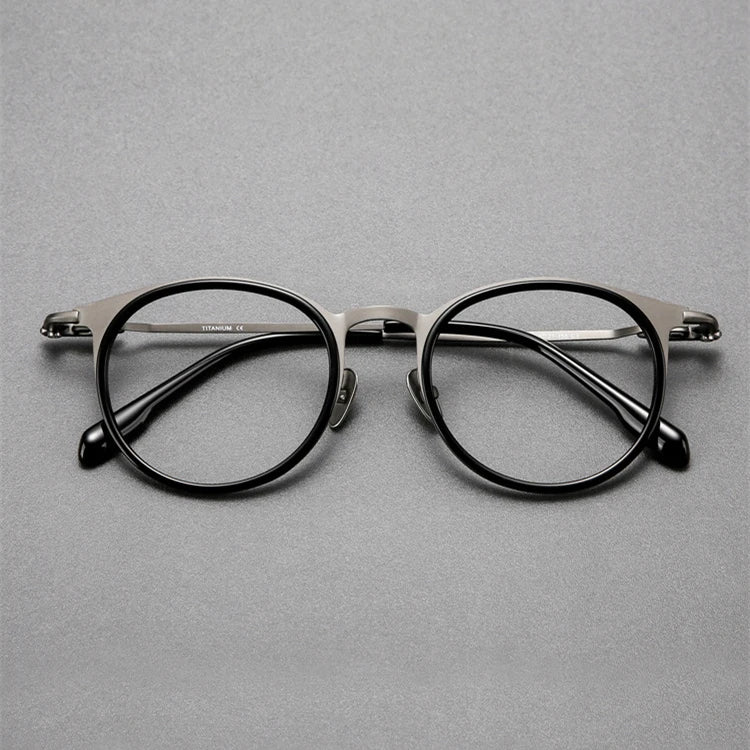 Black Mask Unisex Full Rim Oval Titanium Eyeglasses BM-0056