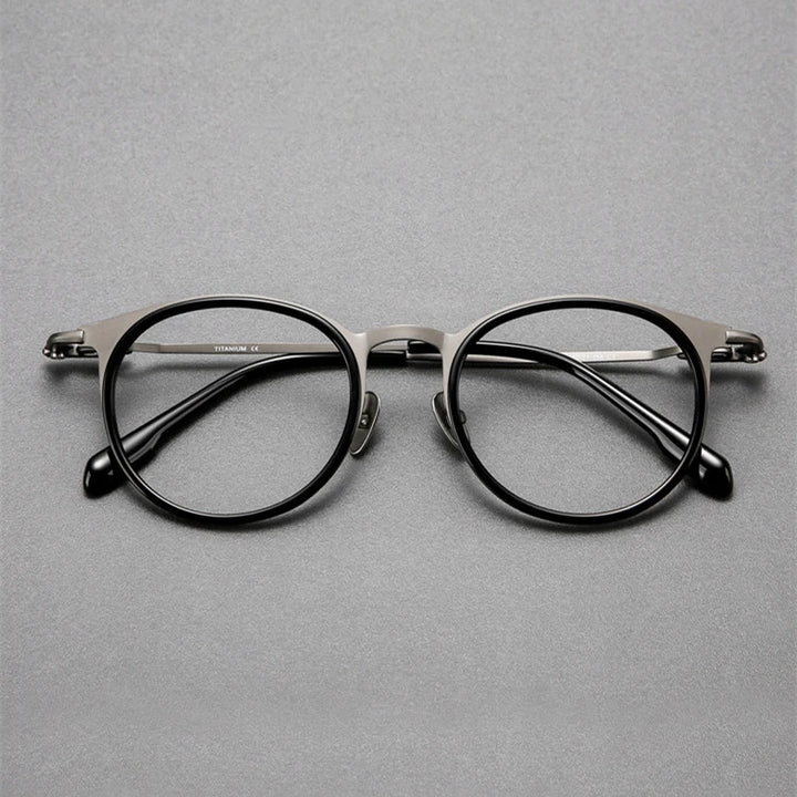 Black Mask Unisex Full Rim Oval Titanium Eyeglasses BM-0056