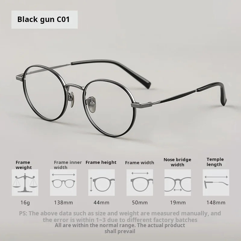 Xbora Women's Full Rim Flat Top Round Titanium Eyeglasses 98506