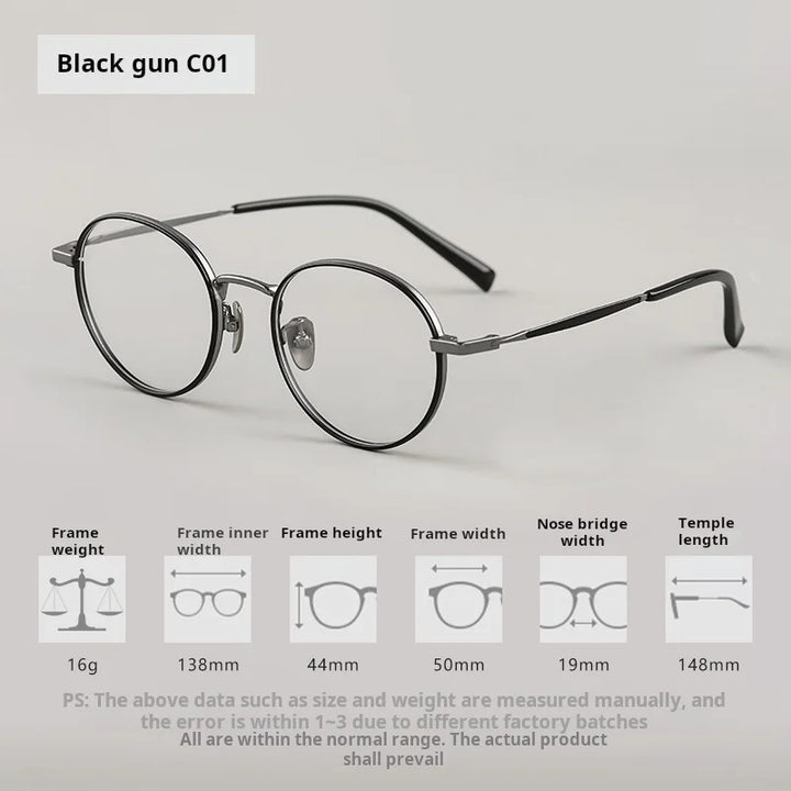 Xbora Women's Full Rim Flat Top Round Titanium Eyeglasses 98506
