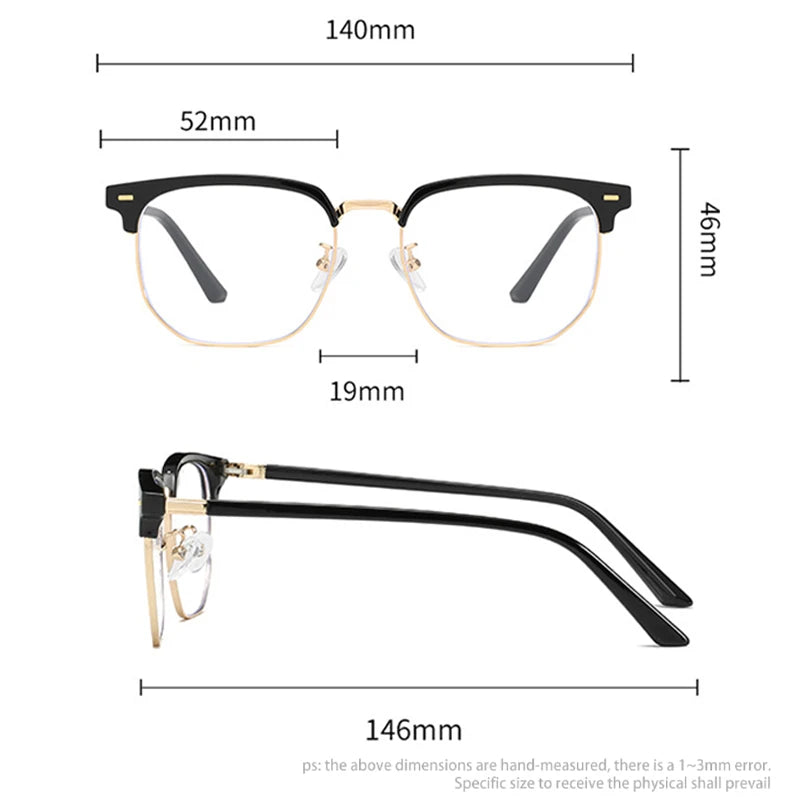 Vicky Unisex Full Rim Square Tr 90 Alloy Reading Glasses 49085 Reading Glasses Vicky   