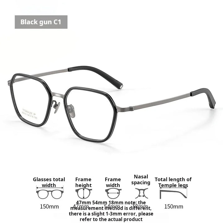 Xbora Unisex Full Rim Big Polygonal Tr 90 Titanium Eyeglasses 26016