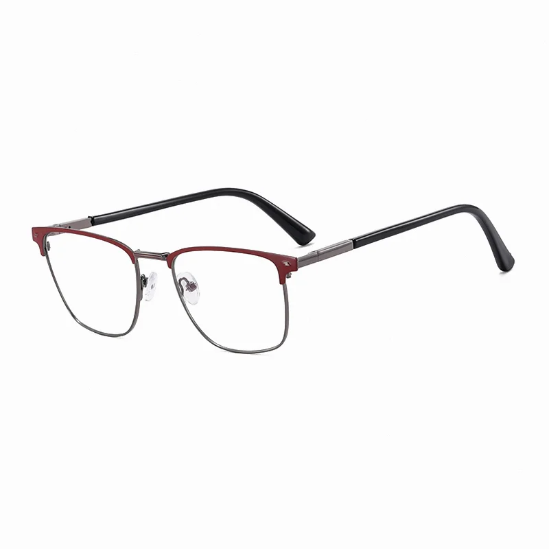Ralferty Men's Full Rim Square Spring Hinge Alloy Eyeglasses 91703